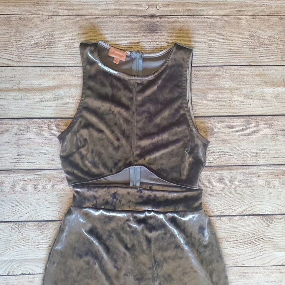 Crushed Velvet Cut Out Dress - Picture 2 of 5